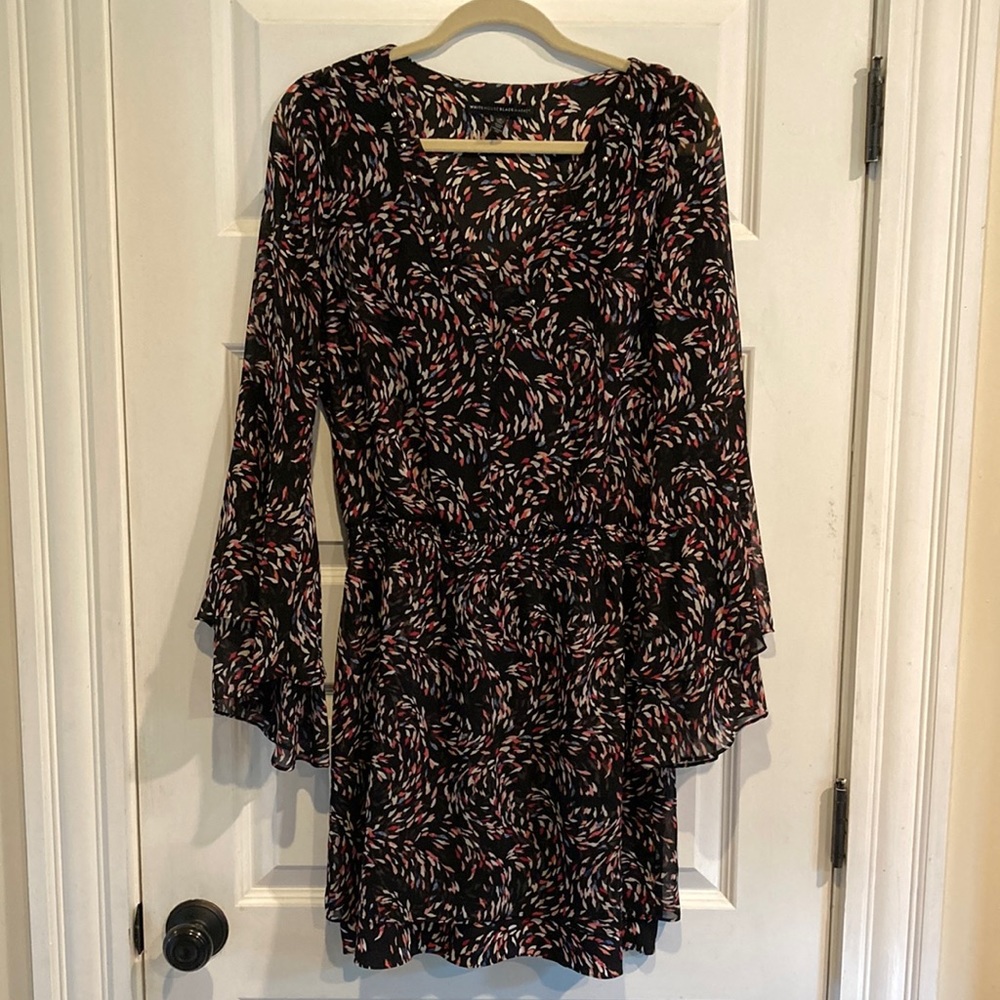 White House Black Market floral dress with bell sleeves